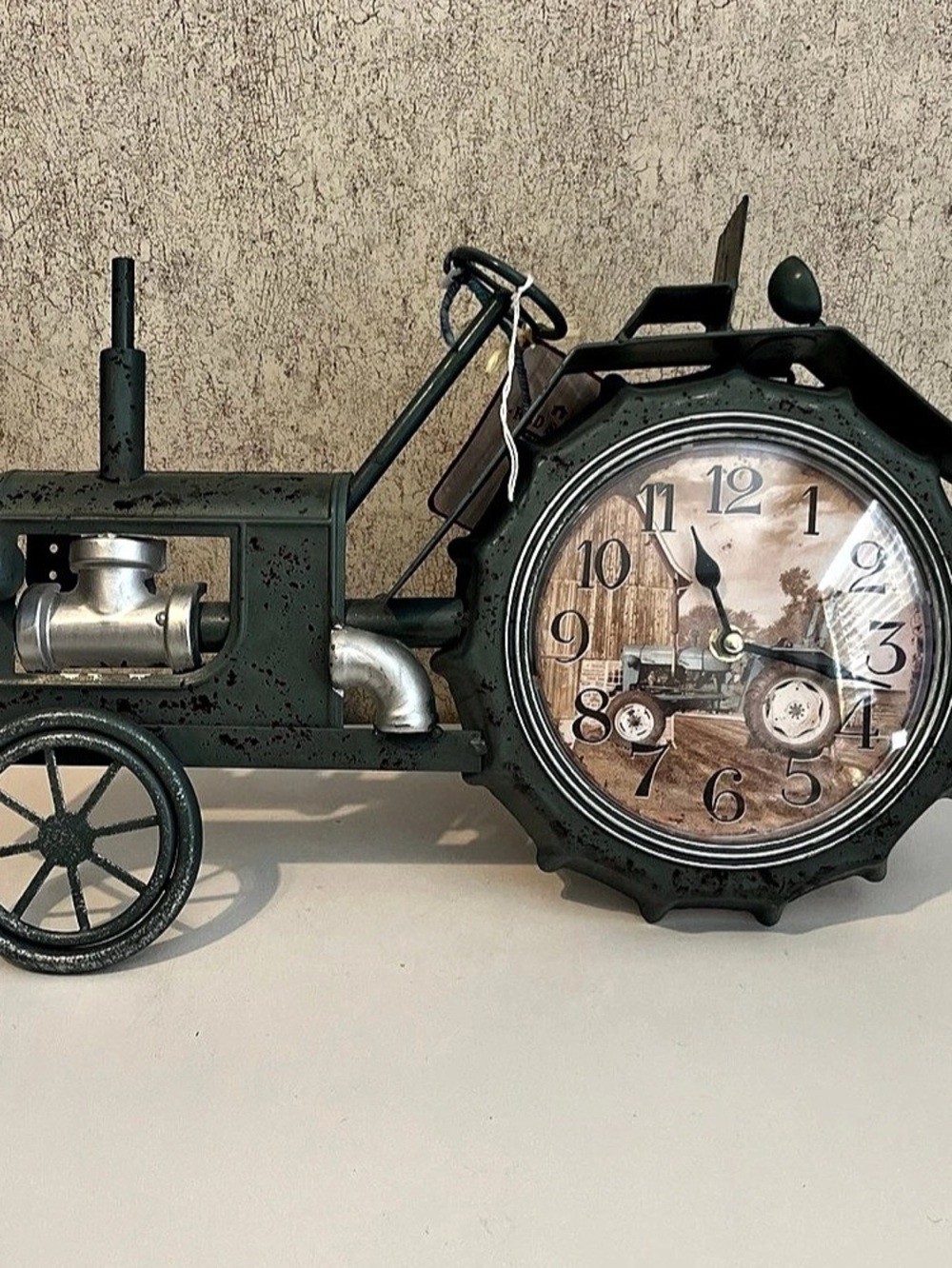 Metal Tractor Clock Rustic Farmhouse Decor Battery Operated Tractor Supply NWT
